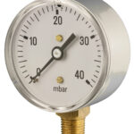 91406201 Front 63mm — Water System Pressure Gauge — Bottom Connection — Accuracy ±2.5%