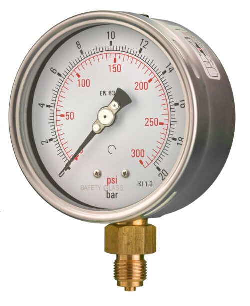 100mm - Industrial Pressure Gauge - Dry Fillable