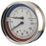 P301f132m Front 80mm — Combined Pressure & Temperature Gauge — Dry