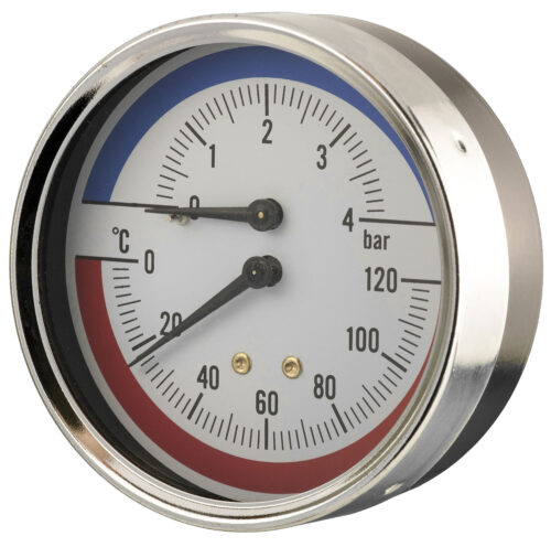 80mm — Combined Pressure & Temperature Gauge — Dry