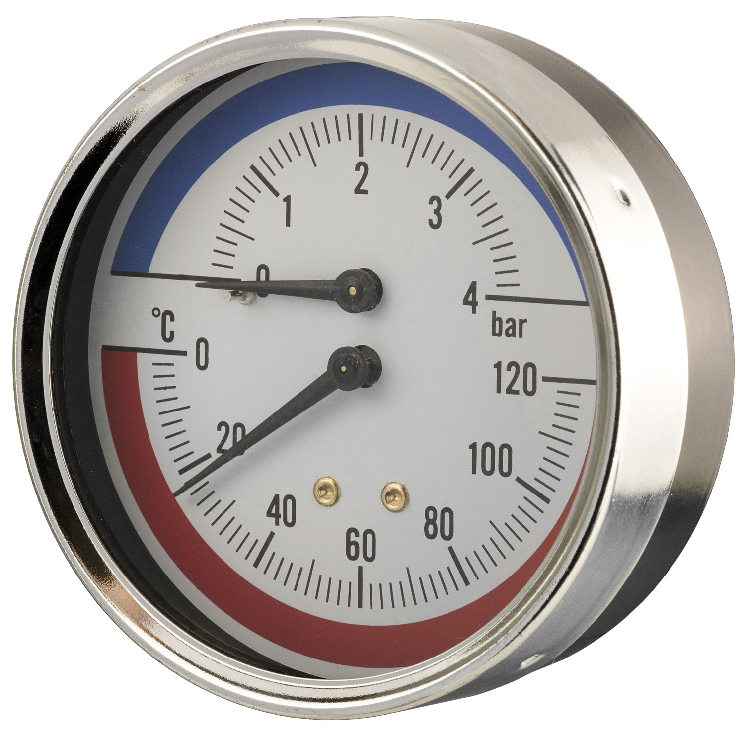 80mm – Combined Pressure & Temperature Gauge – Dry, Back Connection – Accuracy ±2.5%