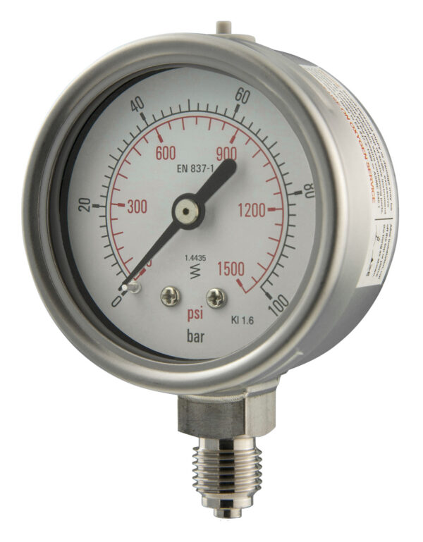 Rb262a263k Front 63mm - All Stainless Steel Pressure Gauge - Dry Fillable