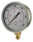 100mm - Glycerine Filled Pressure Gauge - Bottom Connection - Accuracy ±1.6%