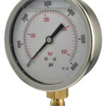 Rb422a275l Front 100mm - Glycerine Filled Pressure Gauge - Bottom Connection - Accuracy ±1.6%