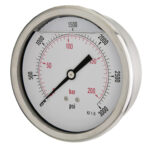 Rb422e269l Front 100mm - Glycerine Filled Pressure Gauge - Back Connection - Accuracy ±1.6%