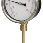 T401a251c Front 100mm — HVAC Bimetal Thermometer — Accuracy Class 2