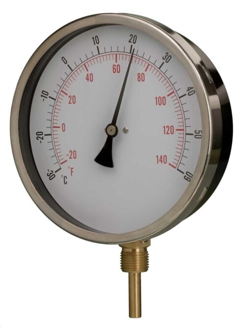 160mm — HVAC Bimetal Thermometer — Accuracy Class 2